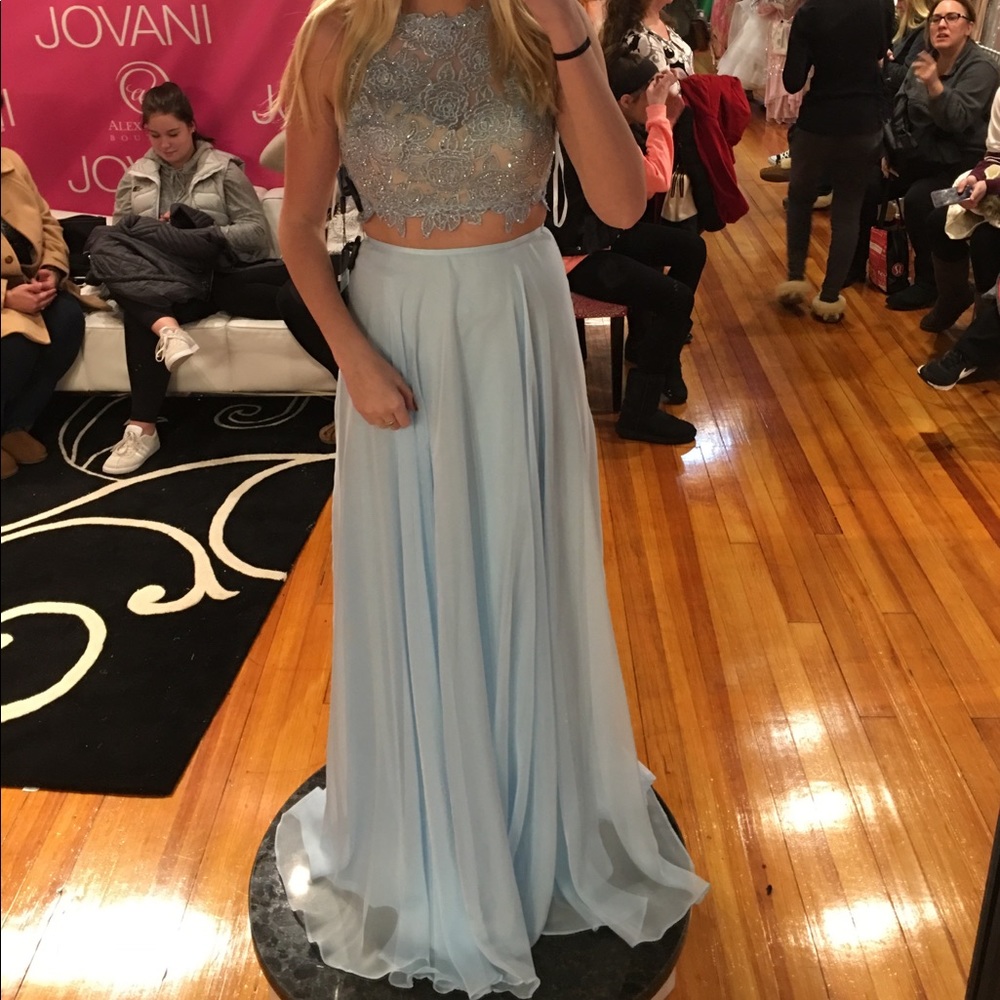 light blue prom dress